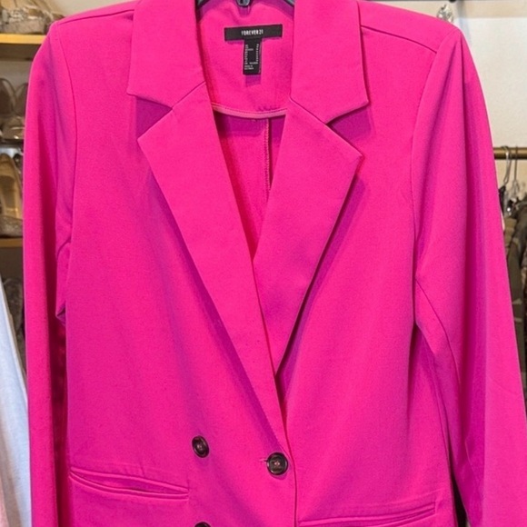 Forever 21 • Fuchsia, Long Sleeve Double Breast M - Picture 3 of 4